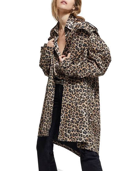 leopard print waterproof coat